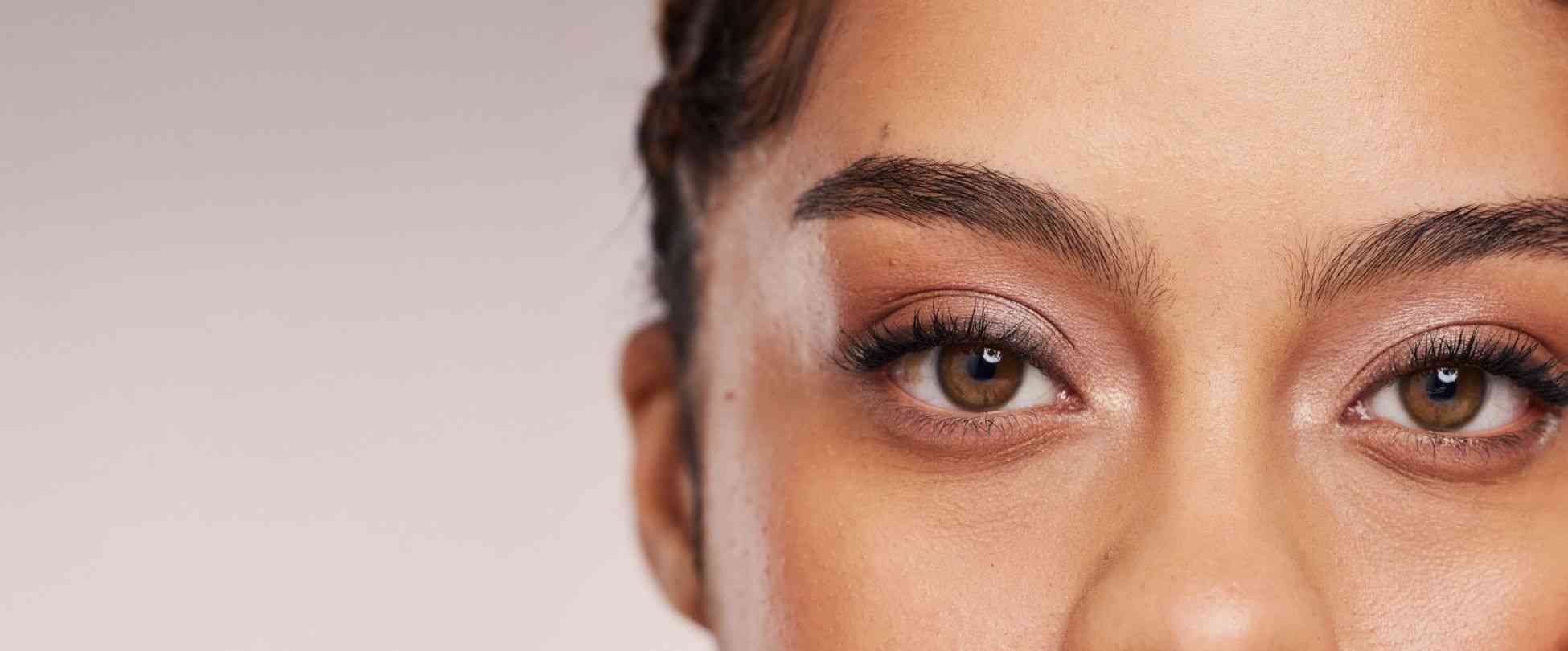 Woman after brow lift close up
