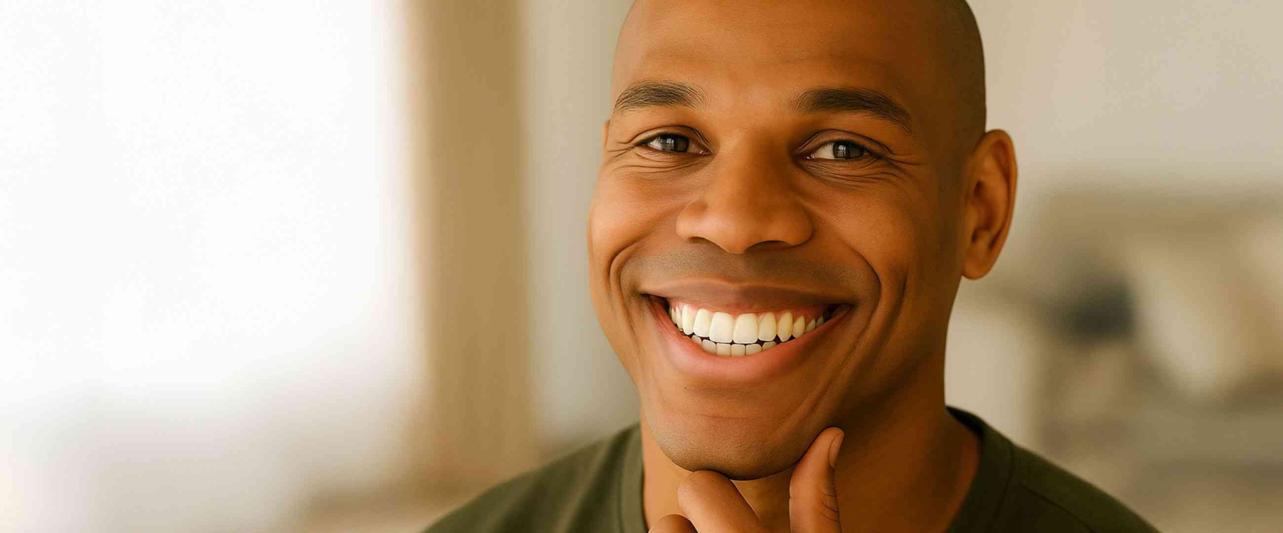 smiling man with visible smile lines