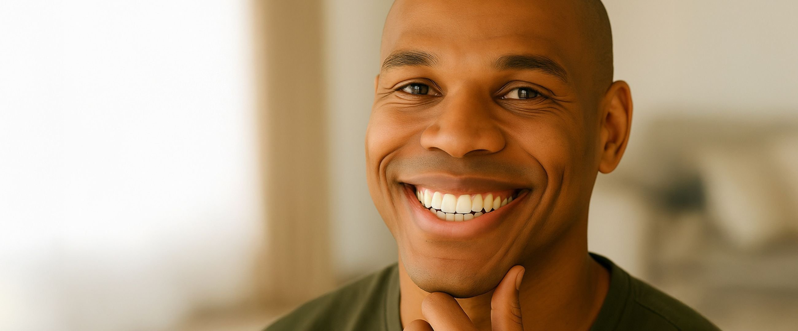 smiling man with visible smile lines